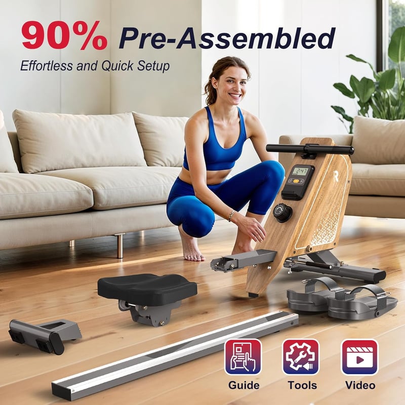 VOWVIT OR3 Mágneses Evezőgép Bluetooth Monitorral, 16 Fokozat, 160kg Terhelhetőség
