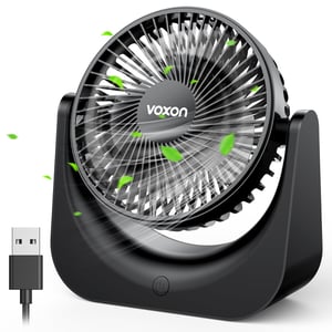 VOXON USB stolni ventilator mini s 5 brzina, tihi stolni ventilator s kabelom od 1,5 m, prijenosni USB ventilator za ured i