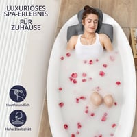 Pernă pentru cadă VOXOR pentru întreg corpul cu sac de spălare, pernă de baie groasă și luxoasă pentru susținerea capului, gâtului și spatelui, gri, 130x41 cm 2