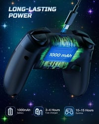 VOYEE S08 Vezeték Nélküli Kontroller Nintendo Switch/Lite/OLED/PC/iOS/Android Eszközökhöz - Programozható RGB LED Világítás, 1000mAh Akku, R 4