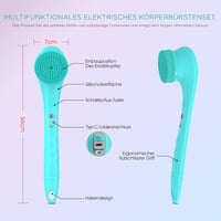 VOYOR BC300 elektromos hátkeféje hosszú nyéllel, vízálló, USB töltős, kék 6