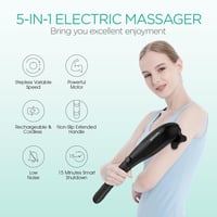 VOYOR-HEALTH Kézi Masszírozó Készülék Izomrelaxációhoz - 5 Cserélhető Fejjel Nyak, Váll és Láb Mély Szöveti Masszázsához, Állítható Intenzit 2