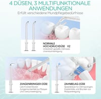VOYOR-HEALTH Vezeték Nélküli Szájzuhany, Elektromos Fogköztisztító, 3 Üzemmód, 4 Fej, Hordozható IPX7 Vízálló Fogápoló Készülék Utazáshoz 3