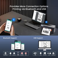 vretti Bluetooth Címkenyomtató 4x6 Szállítási Címkék DHL Amazon eBay Shopify Kompatibilis Vonalkód Nyomtató 2