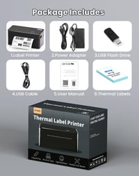 Imprimantă termică de etichete Bluetooth vretti DB402 4x6 - USB, compatibilă cu DHL, Amazon, Shopify, eBay, cu suport pentru Android, iOS, Windows, Mac 8