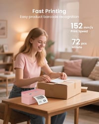 vretti DHL Bluetooth Címkenyomtató, Rózsaszín - 4x6 Szállítási Címkékhez, Kompatibilis Amazon, Shopify, Etsy, Ebay, UPS Platformokkal 5