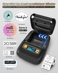 vretti K2 Bluetooth Címkenyomtató iOS Android Kompatibilis 20-50mm 6