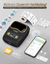 vretti K2 Bluetooth Címkenyomtató iOS Android Kompatibilis 20-50mm 5