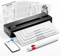 vretti PB821 Hordozható Termál Nyomtató - A4 Méretű Papír Nyomtatás, Bluetooth Kapcsolat, iOS és Android Kompatibilitás, Fekete 1