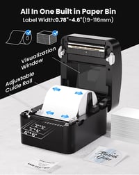 Imprimantă termică de etichete autoadezive Vretti fără cerneală, pentru etichete 4x6, USB, Bluetooth, iPhone, Android, Amazon, Shopify 4