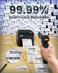 Imprimantă termică de etichete autoadezive Vretti fără cerneală, pentru etichete 4x6, USB, Bluetooth, iPhone, Android, Amazon, Shopify 6