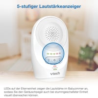 Monitor audio pentru bebeluși VTech BM1120 – Transmisie audio clară, rază lungă de acțiune, indicator LED de volum cu 5 niveluri, clips pentru curea, baterie reîncărcabilă 4