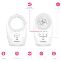 Monitor audio pentru bebeluși VTech BM1120 – Transmisie audio clară, rază lungă de acțiune, indicator LED de volum cu 5 niveluri, clips pentru curea, baterie reîncărcabilă 2