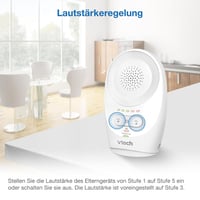 Monitor audio pentru bebeluși VTech BM1120 – Transmisie audio clară, rază lungă de acțiune, indicator LED de volum cu 5 niveluri, clips pentru curea, baterie reîncărcabilă 10