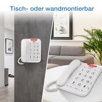 Pevný telefón pre seniorov VTech CL1100 – veľké tlačidlá, hovoriace čísla, vizuálna signalizácia zvonenia, rýchla voľba, hlasitý odposluch, biely 7