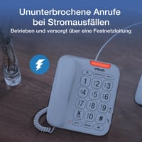 Pevný telefón pre seniorov VTech CL1100 – veľké tlačidlá, hovoriace čísla, vizuálna signalizácia zvonenia, rýchla voľba, hlasitý odposluch, biely 8