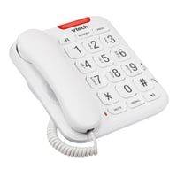Pevný telefón pre seniorov VTech CL1100 – veľké tlačidlá, hovoriace čísla, vizuálna signalizácia zvonenia, rýchla voľba, hlasitý odposluch, biely 1