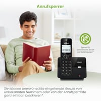Bezdrôtový telefón VTech CS2000 DECT s blokovaním hovorov, dosah 300 m, identifikácia volajúceho, čakajúci hovor, čierny 6