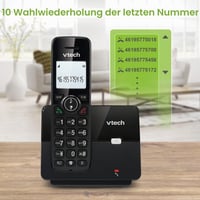 Bezdrôtový telefón VTech CS2000 DECT s blokovaním hovorov, dosah 300 m, identifikácia volajúceho, čakajúci hovor, čierny 4