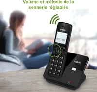 VTech CS2001 DECT vezeték nélküli telefon 2 kézibeszélővel, hívásszűrő, 300 m hatótáv - fekete 5