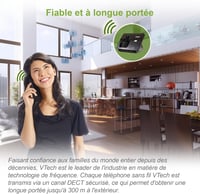 VTech CS2001 DECT vezeték nélküli telefon 2 kézibeszélővel, hívásszűrő, 300 m hatótáv - fekete 8