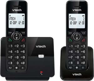 VTech CS2001 DECT bežični telefon s 2 slušalice, filtriranje poziva, domet 300 m, crni - vidljivo korišteno