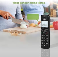 VTech CS2001 DECT vezeték nélküli telefon 2 kézibeszélővel, hívásszűrő, 300 m hatótáv - fekete 9