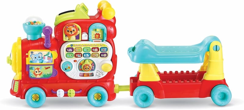 VTech Edo Maxi elektromos vonat kisgyermekeknek - 7 az 1-ben fejlesztő játék, 270+ hang és dallam, piros, 1-3 éveseknek, elemekkel