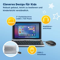 Detský vzdelávací notebook VTech Genio XL – 7-palcová LCD obrazovka, 40 vzdelávacích hier 4