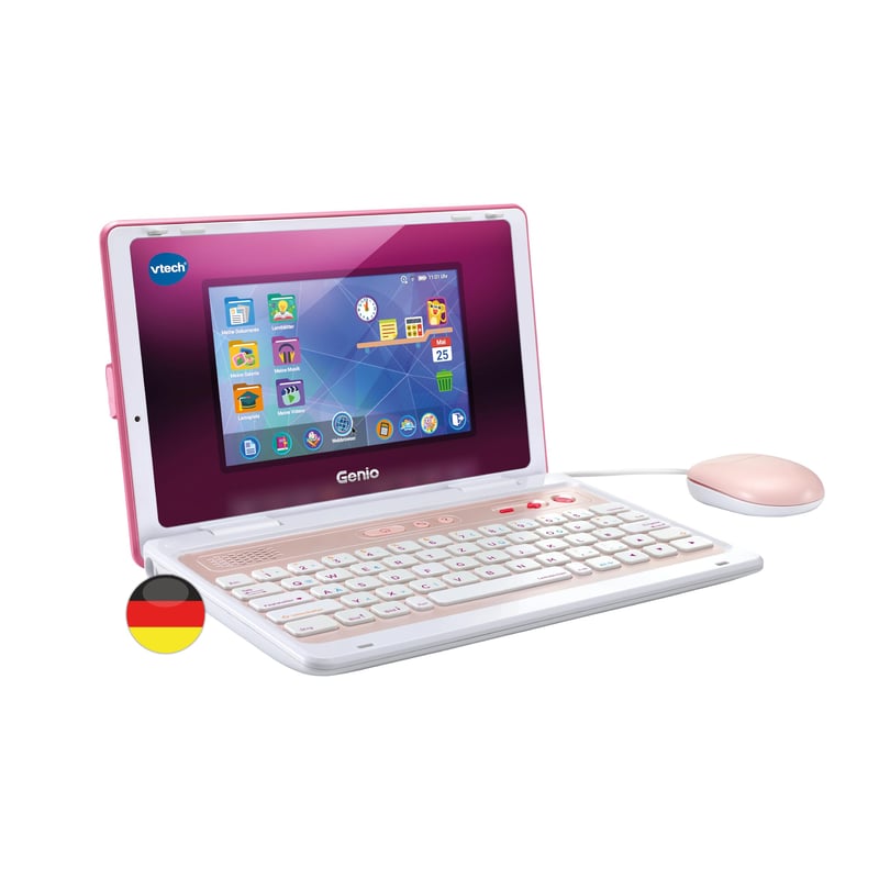 VTech Genio detský vzdelávací notebook XL ružový – 7-palcový LCD displej, 40 vzdelávacích hier pre deti