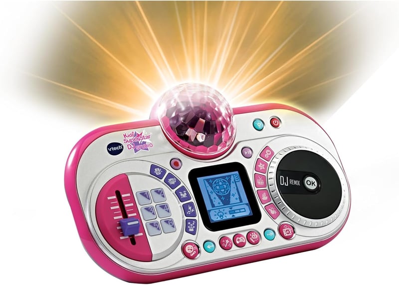 VTech Kidi Super Star DJ Studio Karaoke Játék - Rózsaszín Zenei Állomás Gyerekeknek 6-12 Éves Korig, Beépített Hangszórókkal, Elemekkel