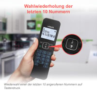Bezdrôtový telefón VTech LS1050 DECT so záznamníkom, blokovaním hovorov, identifikáciou volajúceho, hlasitým odposluchom a podsvieteným displejom 3