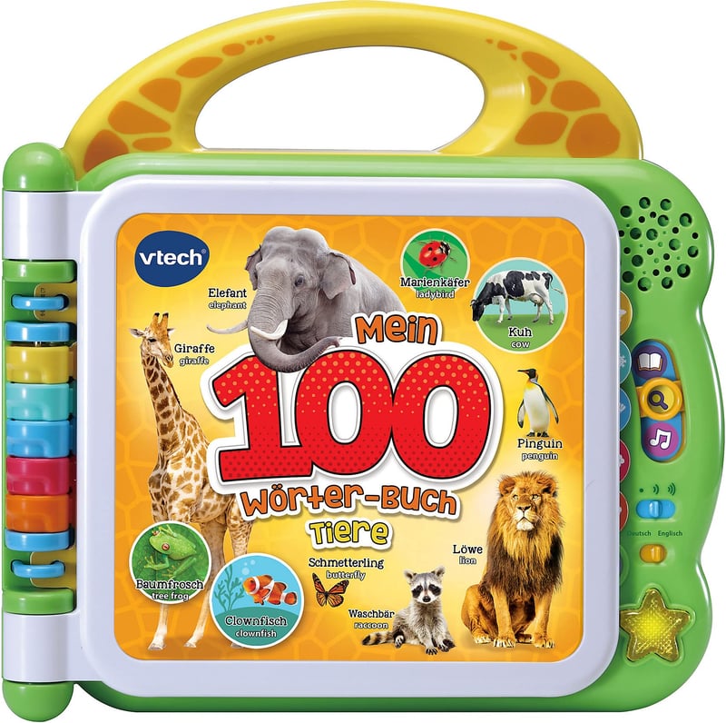VTech Dvojjazyčná interaktívna kniha 100 prvých slov zvieratká pre bábätká a batoľatá