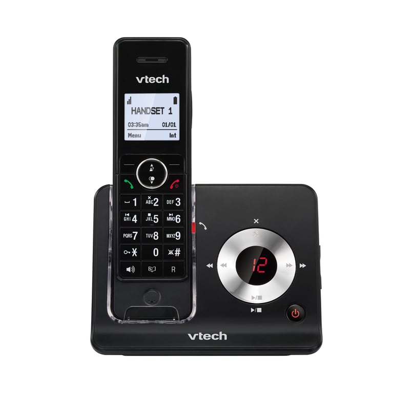 Bezdrôtový telefón VTech MS3050 DECT so záznamníkom, blokovaním hovorov, hlasitým odposluchom a podsvieteným displejom, čierny