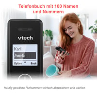 Bezdrôtový telefón VTech MS3050 DECT so záznamníkom, blokovaním hovorov, hlasitým odposluchom a podsvieteným displejom, čierny 8