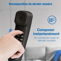 Káblový telefón VTech Trimstyle CD1100-B – ovládanie hlasitosti, opätovné vytáčanie posledného čísla, kompatibilný s načúvacími prístrojmi, čierny, veľkoobchodná cena 6