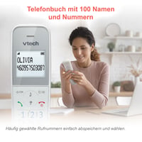 Bezdrôtový telefón VTech XS1051 DECT s 2 slúchadlami, záznamníkom, blokovaním hovorov, hlasitým odposluchom a zosilňovačom hlasitosti 9