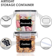 Vtopmart 0,8L-es tárolóedény szett 12 db, légmentes, BPA-mentes, fekete 4