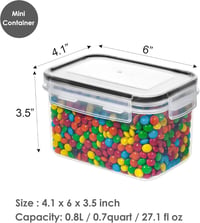 Vtopmart 0,8L-es tárolóedény szett 12 db, légmentes, BPA-mentes, fekete 2