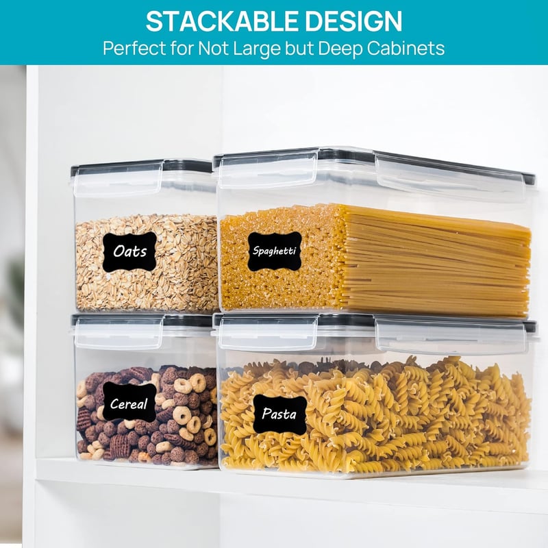 Vtopmart Légmentes Tárolóedény 2db 3.2L Spagetti Tészta Szervezőhöz BPA Mentes