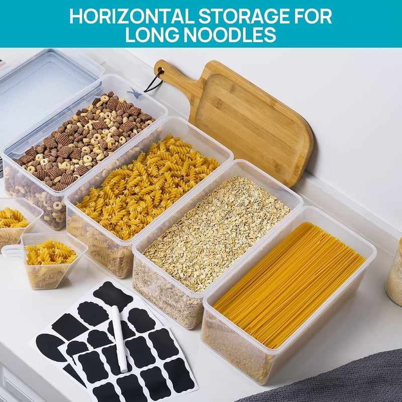 Vtopmart Légmentes Tárolóedény 2db 3.2L Spagetti Tészta Szervezőhöz BPA Mentes