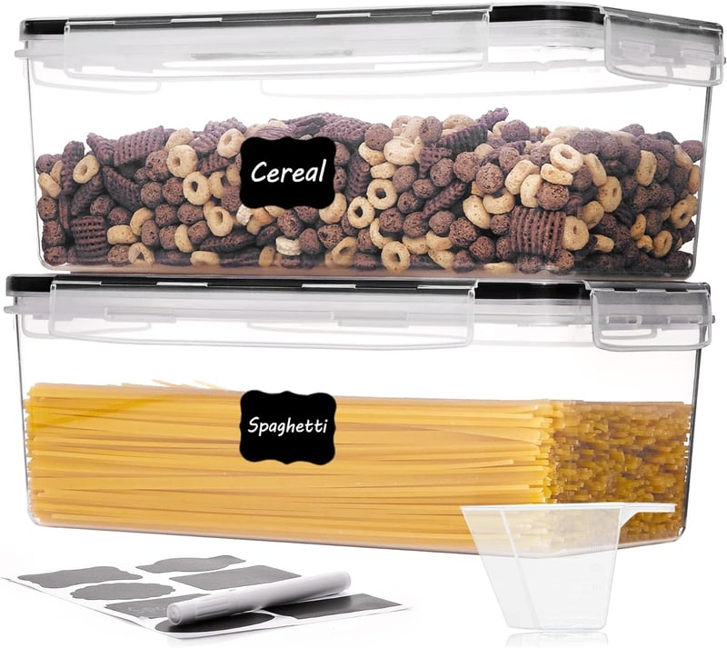 Vtopmart Légmentes Tárolóedény 2db 3.2L Spagetti Tészta Szervezőhöz BPA Mentes