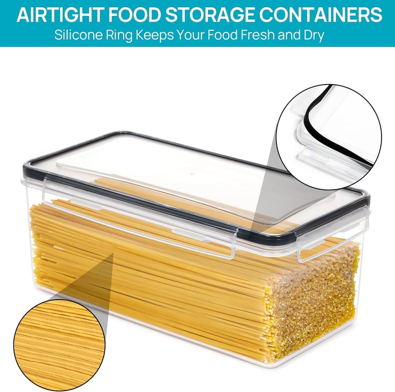 Vtopmart Légmentes Tárolóedény 2db 3.2L Spagetti Tészta Szervezőhöz BPA Mentes