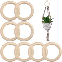 VTYTZZ 8 db Fa Gyűrű 10 cm Natúr Fa Makramé Gyűrű DIY Ékszer Karkötő Függöny 1