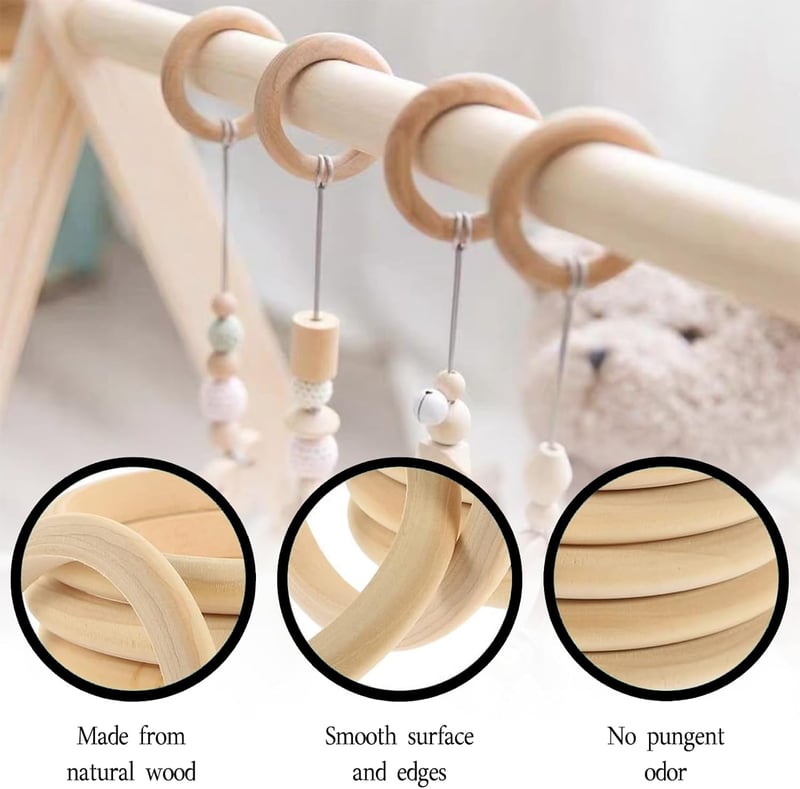 VTYTZZ 8 db Fa Gyűrű 10 cm Natúr Fa Makramé Gyűrű DIY Ékszer Karkötő Függöny