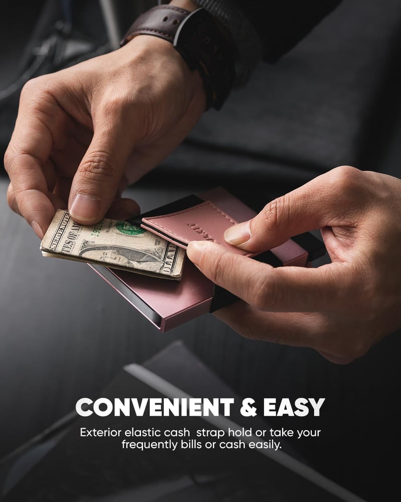 VULKIT Minimalist Pop Up Wallet RFID védelemmel, kártyatartó és pénztartó