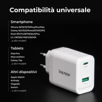 Univerzálna nabíjačka Vultech CC45-1C1A 45W GaN USB + USB-C PD3.0 QC3.0 PPS pre iPhone, Samsung, Xiaomi, Oppo, Google Pixel, Realme, tablety a notebooky 7