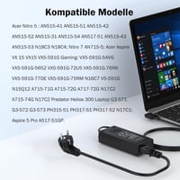 VUOHOEG 135W Nabíjačka na notebook Acer Nitro 5 AN515-51 AN515-52 AN515-53 AN515-54 AN515-55 AN517-51 Aspire 7 A715-71G A715-72G 19V 7.1A ADP-135KB Sieťový adaptér 5.5x1.7mm 4
