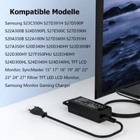 Napájací adaptér VUOHOEG 14V pre monitor Samsung 6,5 x 4,4 mm – U28E590D S22D300HY C27F390FHU S27D390H S24D390HL C24F396FHU S22C300H Sync 5