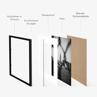 VUVUZULA Fotorámik 40x50 cm Čierny, sada 3 ks s paspartou na plagáty a fotografie 4